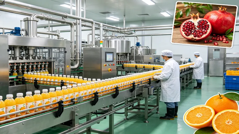 Cum să construiți o linie de producție de suc care se ocupă de mai multe tipuri de fructe