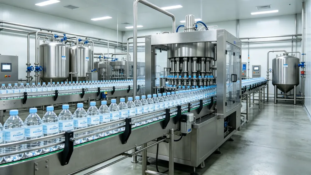 Linie de producție a apei îmbuteliate: 10 factori înainte de investiție